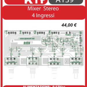 ELSE KIT RS127 Mixer Stereo a 4 Ingressi Kit elettronico