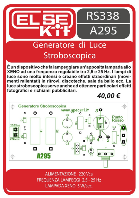 ELSE KIT RS338 Generatore di Luce Stroboscopica KIT elettronico