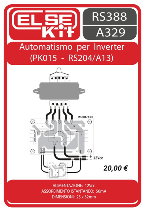 ELSE KIT RS388 Automatismo per Inverter (PK015-RS204) Kit elettronico