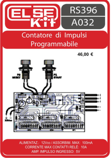 ELSE KIT RS396  Contatore di Impulsi Programmabile Kit elettronico