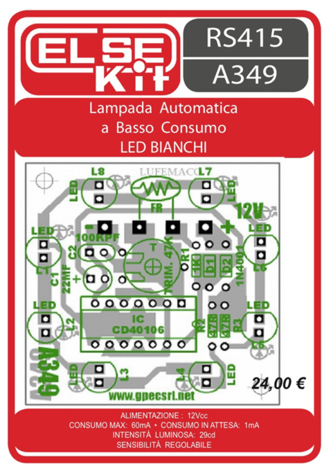 ELSE KIT RS415 Lampada Automatica a Basso Consumo