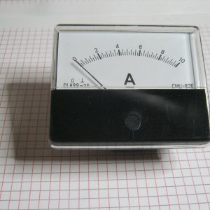 Amperometro Analogico da Pannello 10A C.C. 80X65 Bobina Mobile Classe 2.5