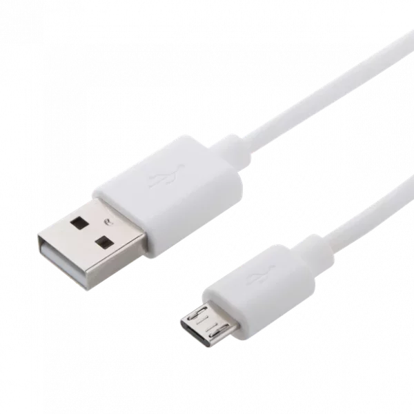 Cavetto USB Tipo A  Maschio – Micro USB Tipo B Maschio 1mt Bianco