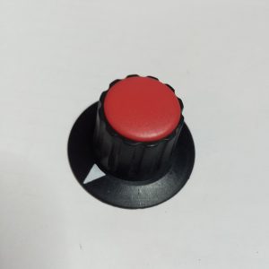 Manopola X Potenziometri Albero 6mm a Mandrino D35mm – H 21mm coperchio rosso